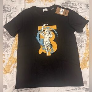 Fashion Black Graphic T-Shirt with Angel Design